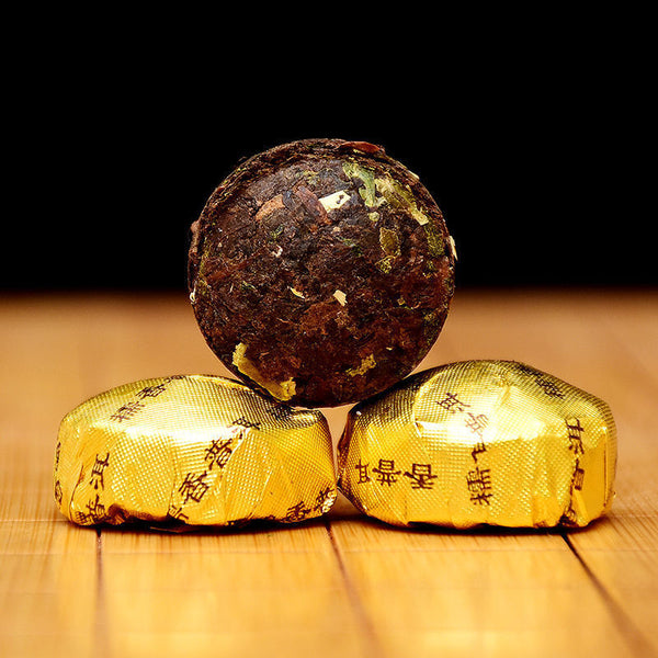 Menghai Aged Ripe Tea Black Tea Yunnan Pu-erh Tea Mini Golden Tuo Cake