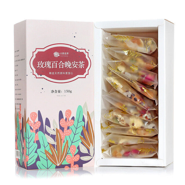 HelloYoung 厂家批发 玫瑰百合晚安茶 酸枣仁菊花组合睡眠茶花茶盒装