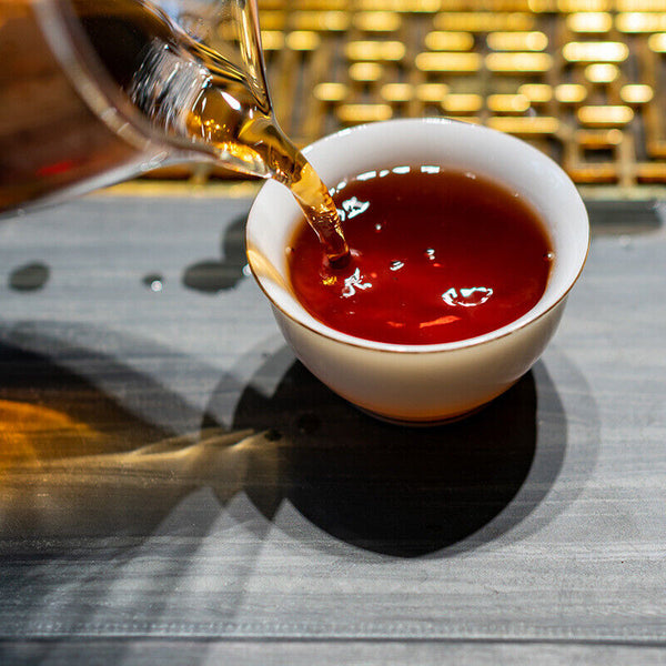 HelloYoung 357g Lao Ban Zhang Ripe Puerh Tea Yunnan Ancient Tree Aged Ripe Puerh Tea