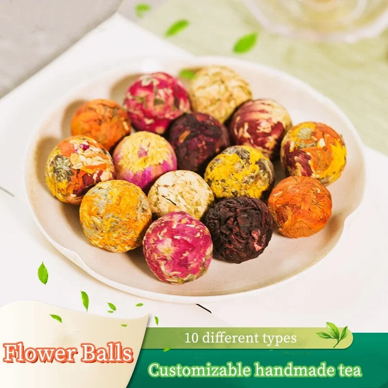 Pu'er Rose Jasmine Sugar Free Roselle Dragon Ball Loose Flower Tea Balls 20PCS Secondary image