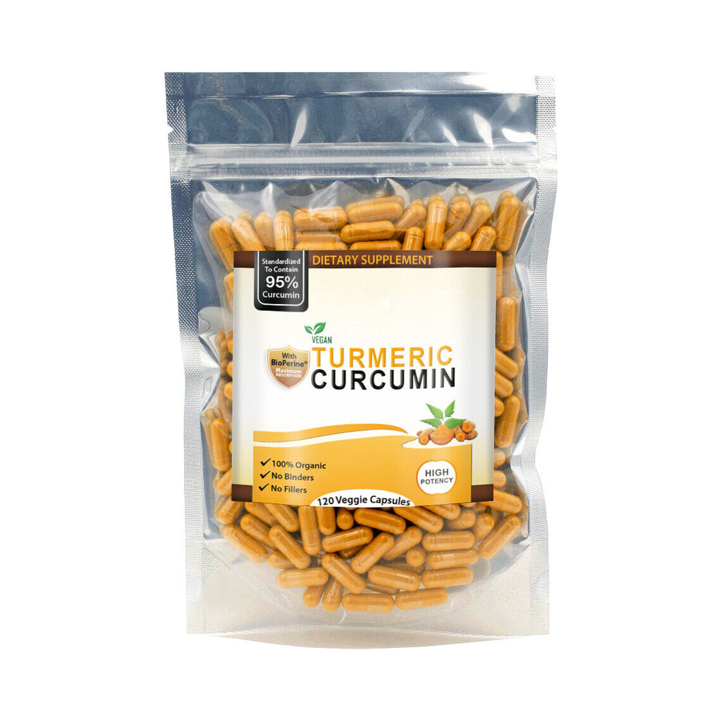 TURMERIC BLACK PEPPER 95% CURCUMIN TUMERIC 2600mg EXTRACT CAPSULES ANTIOXIDANT