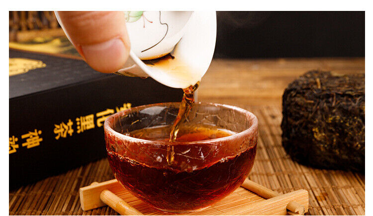 HelloYoung 1kg Hunan  Anhua black tea hand-built por tea brick golden flower black tea