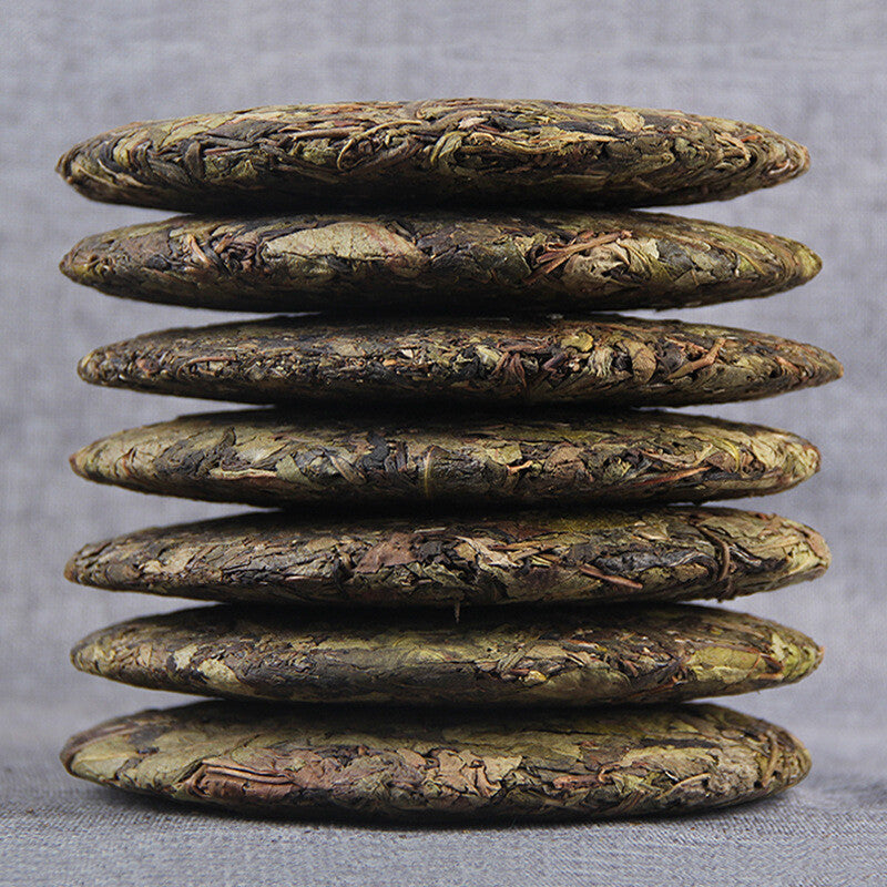 357g Lincang Iceland Gold Leaf Tea Seven Seed Cake Tea Old Tree Puerh Tea