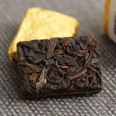 HelloYoung 500g Yunnan Pu-erh Ripe Tea Glutinous Aromatic Mini Square Brick Tea Thin Slices