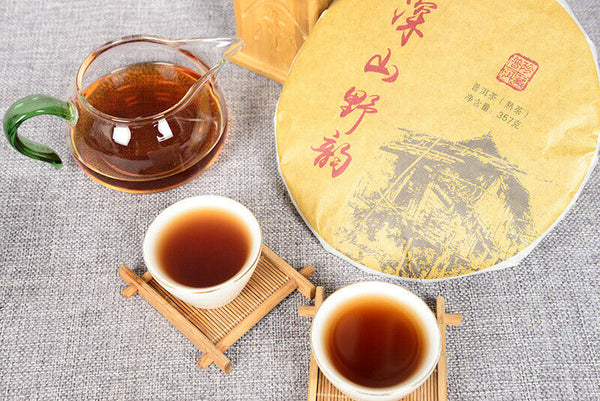 HelloYoung 357 g Yunnan deep mountain wild flavor cooked cake seven sub cake Pu'er tea