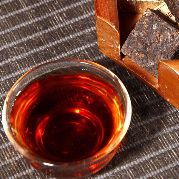 Cooked Puerh Yellow Iron Box Yunnan 250g Ripe Puer Tea Brick Old Pu'er Black Tea