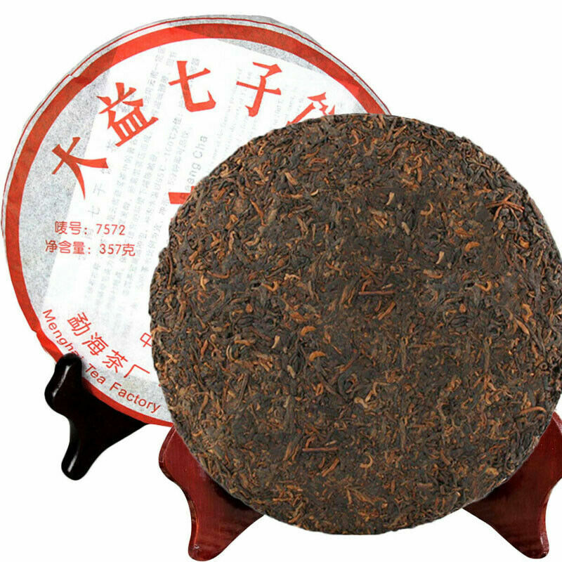 357g Dayi  Tea Cake Tea TAETEA Nian 7572 Ripe Puer Puerh Tea Menghai Lose Weight