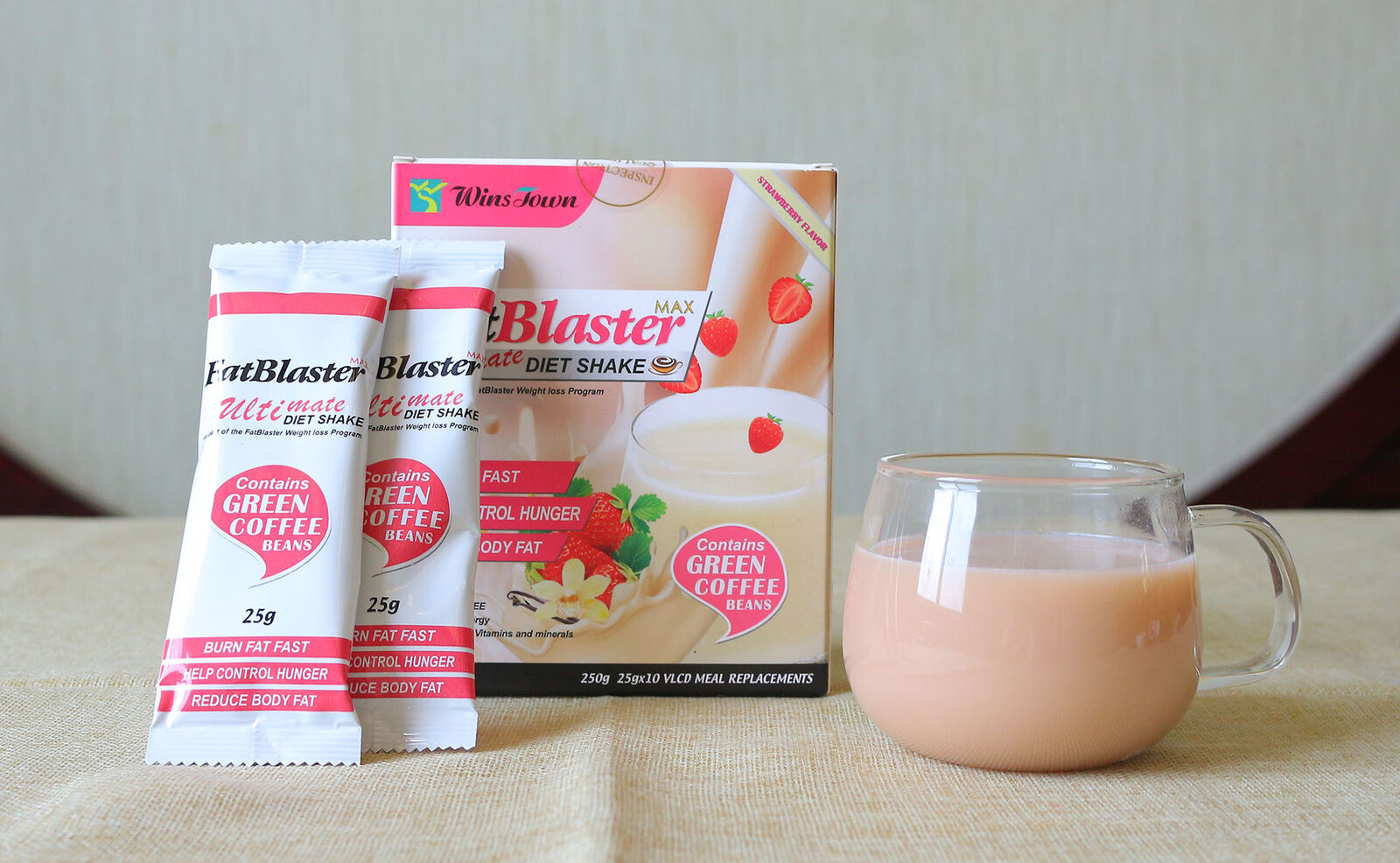 Fat Burner Meal Milk  Fat Blaster Strawberry Diet Shake Green Coffee