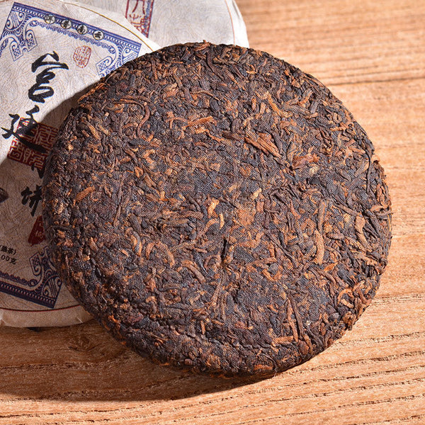 HelloYoung Yunnan Pu'er Ripe Tea Cake 100g Palace Small Cake Pu'er Tea