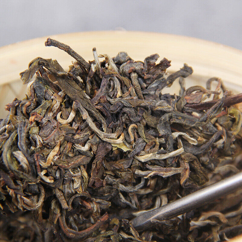 HelloYoung Pu-erh Green Tea Health Care 500g Ancient Tree Raw Pu'er Tea Cake Bamboo Basket