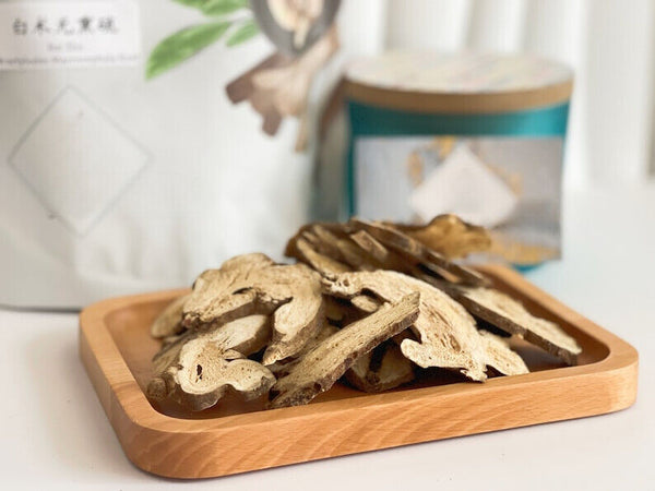White Atractylodes Root Cut Slices Atractylodis Macrocephalae Bai Zhu 无熏硫白术 500g