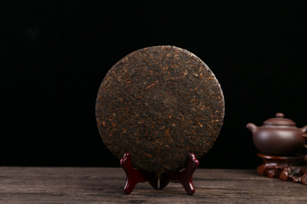 HelloYoung 357g Puerh Dry Storage Menghai Mountain Mellow Ripe Tea Yunnan Seven Seed Cake