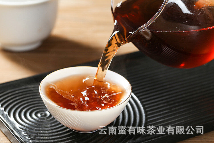 Puerh Ripe Tea, Menghai Yuanmei Yunnan Seventh Cake Ripe Tea 357g
