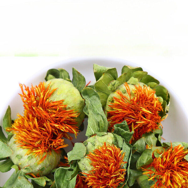 Straw Saffron Heads Straw Saffron Orange Pineapple Dried Flowers 500g