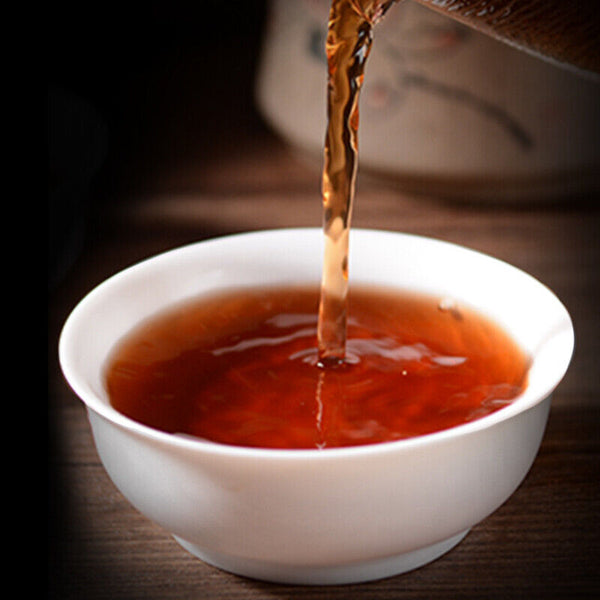 HelloYoung TeaPu-Erh Cooked Tea Cake Yunnan Ecological Pu'er Black Tea Organic 357g Palace Old