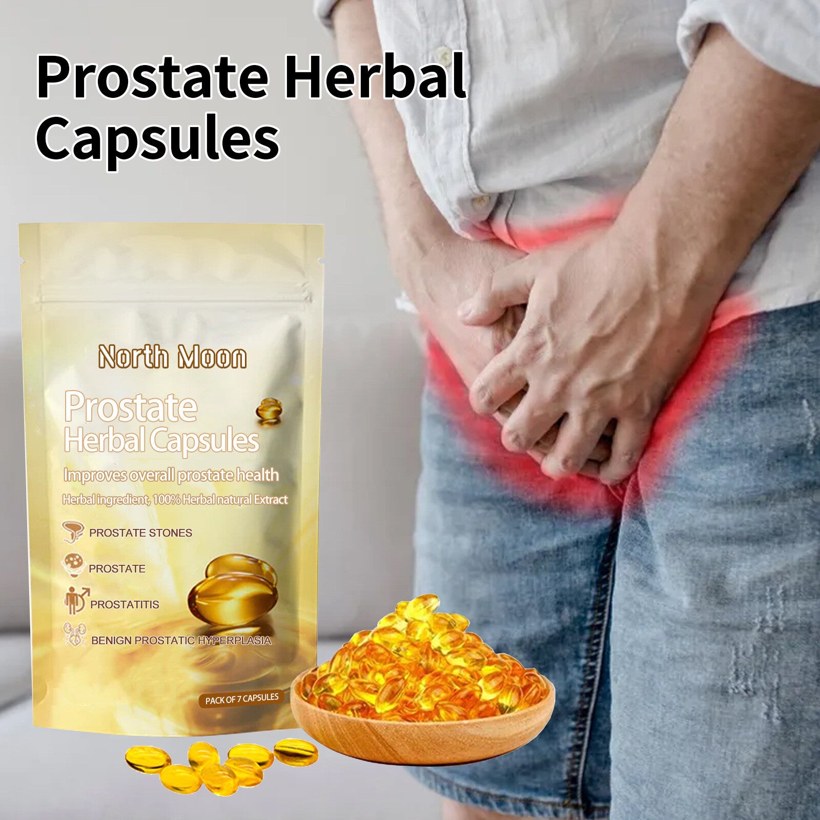 Premium Prostate Herbal Capsules Relieve Men's Discomfort and Nourish Kidney Main image