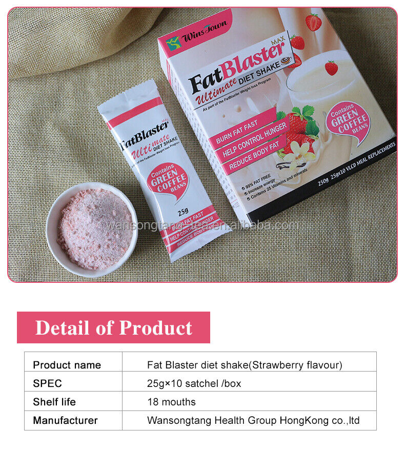 Fat Burner Meal Milk  Fat Blaster Strawberry Diet Shake Green Coffee