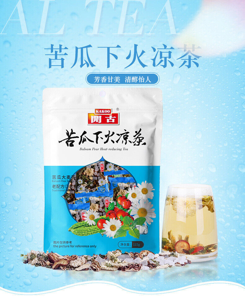 HelloYoung Eight Treasures Bitter Melon Fire Herbal Tea Flower Herb Health Care Bag Tea115g
