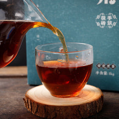 HelloYoung 1kg Anhua black tea hand-built por brick original golden Tianti Fu brick tea