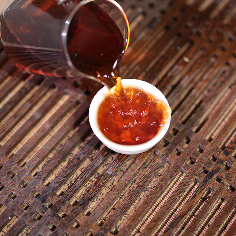 HelloYoung 357g Pu'er Ripe Tea Cake Yiwu Fermented Tightly Pressed Ripe Tea Cake