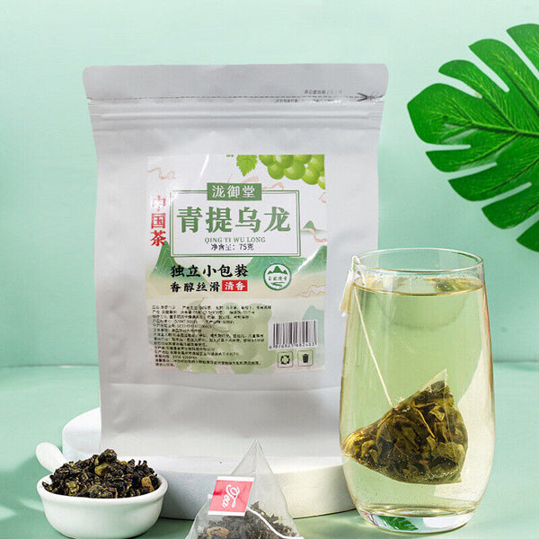 Green Grape Oolong Tea: Raisins Infusion, Natural Fruit Flavor Pyramid Bags