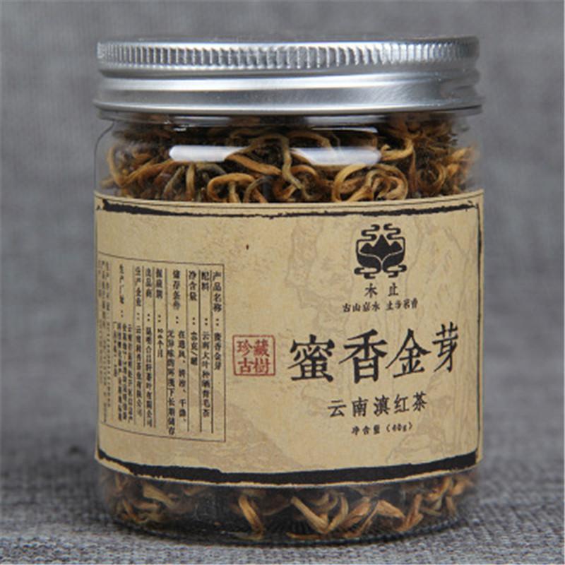 HelloYoung Large Leaves Kung Fu Cha Red Honey Golden Buds Tea Yunnan Dianhong Black Tea 40g