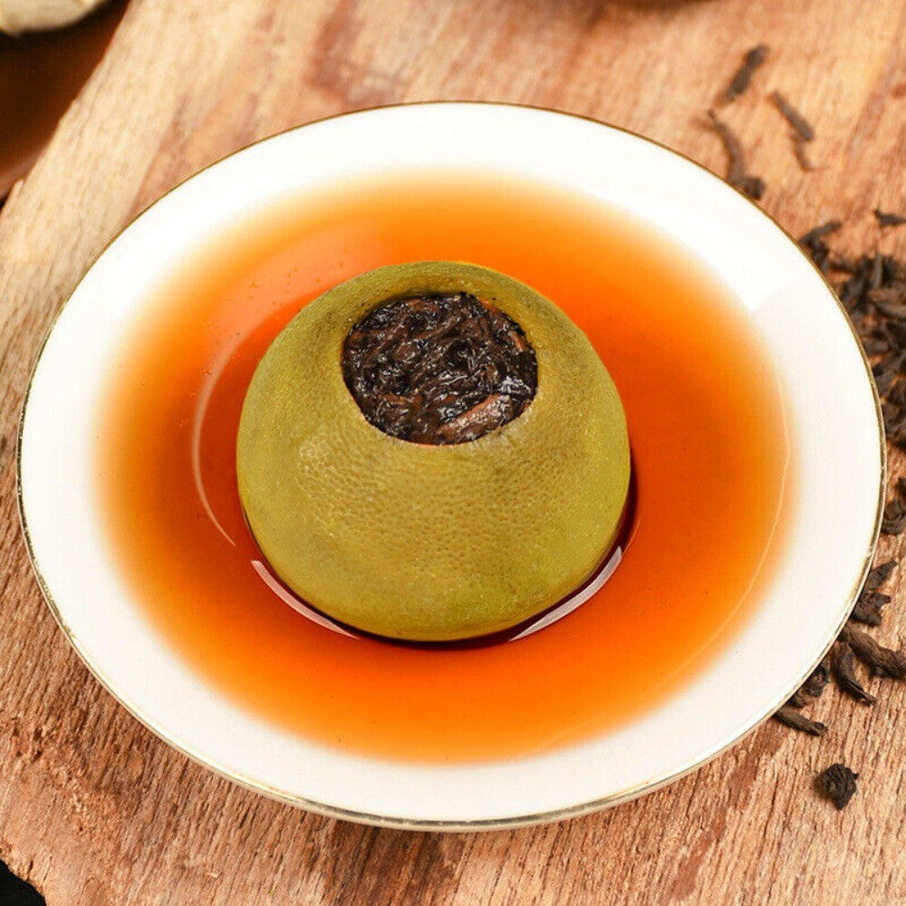Pu Erh Ripe Tea with Small Green Tangerine 500g Premium Wooden Barrel