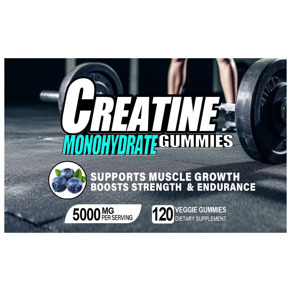 120 Count Kreatin-Monohydrat-Gummis 5000MG Energie und Muskelleistung steigern