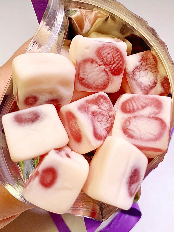 150g Juice Flavored Snack  Heart Filled Soft Candy White Peach Strawberry