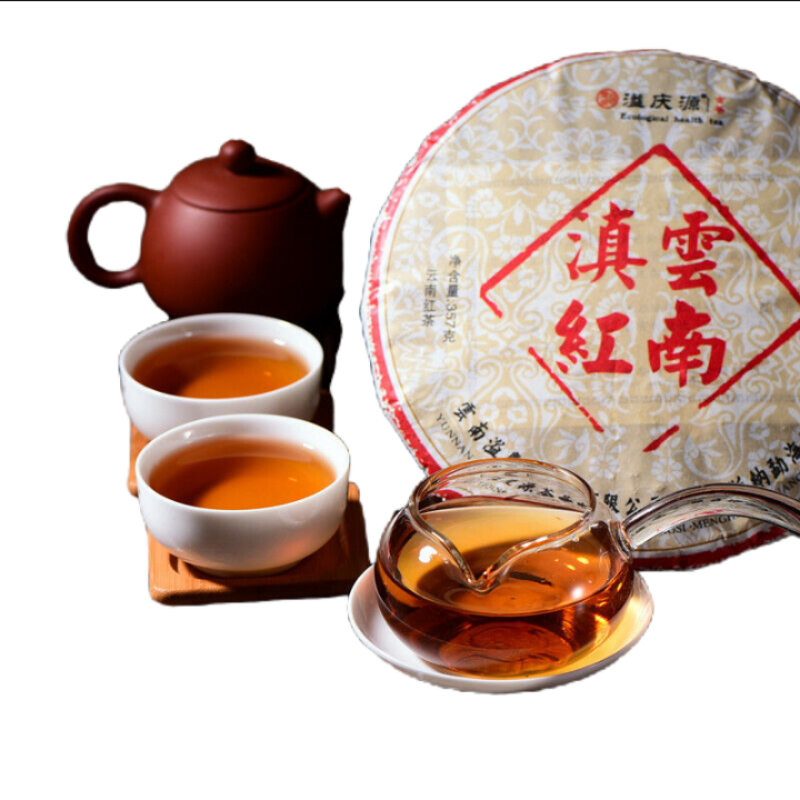 HelloYoung Yunnan Sun Dried Ancient Arbor Tree Tea 357g Dianhong Dian Hong Black Tea Cake Main image