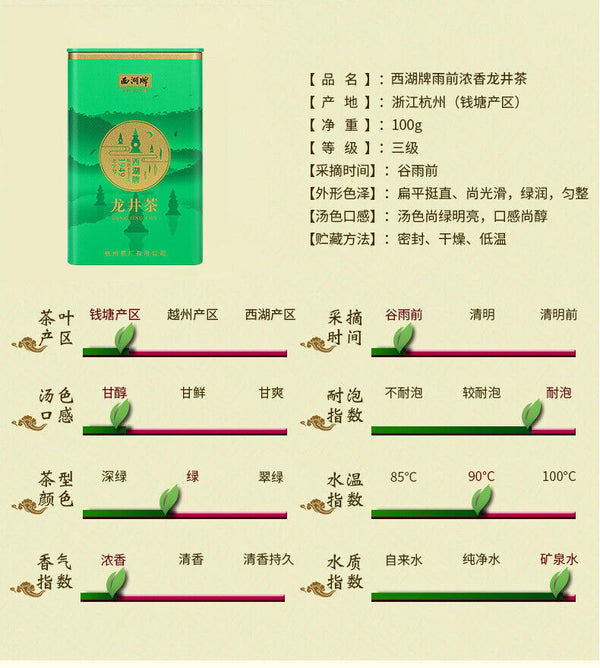 West Lake Brand Green Tea Yuqian Grade III Longjing Tea 100g/Jar New Tea