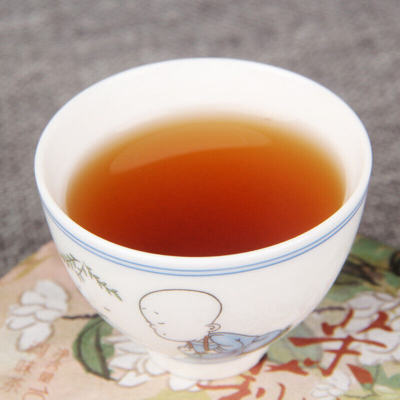 HelloYoung 100g Pu'er Ripe Tea Jasmine Ripe Tea Cake 普洱熟茶茉莉花普熟茶饼三级普洱+茉莉 陈香花香小茶饼 Secondary image
