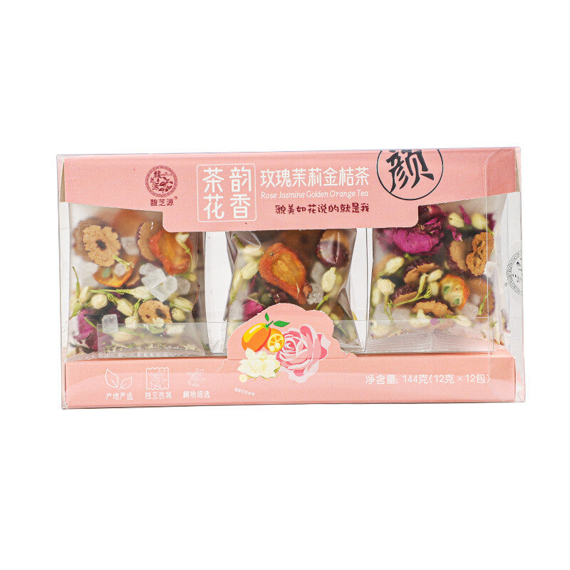 Rose Jasmine Kumquat Herbal Tea Bags Floral Wellness Health Drink 144g Main image