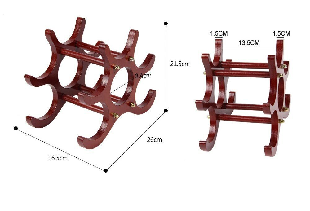 Wooden Wine Bottle Wine Racks Shelf Home Bar Holder Wine Stand 6 Bottle Display