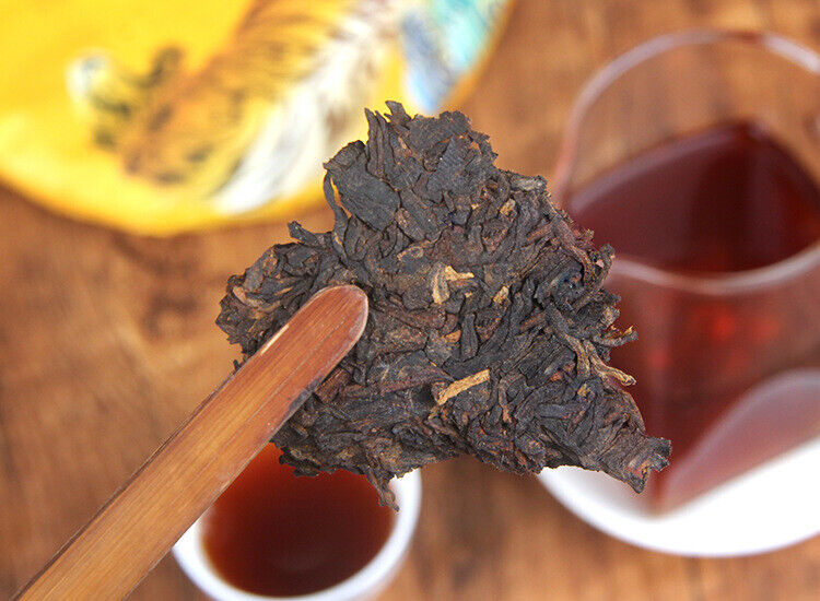 HelloYoung 357g Puerh Ripe Tea Cake 普洱茶熟茶 金毫熟茶饼易武正山茶金易武饼茶