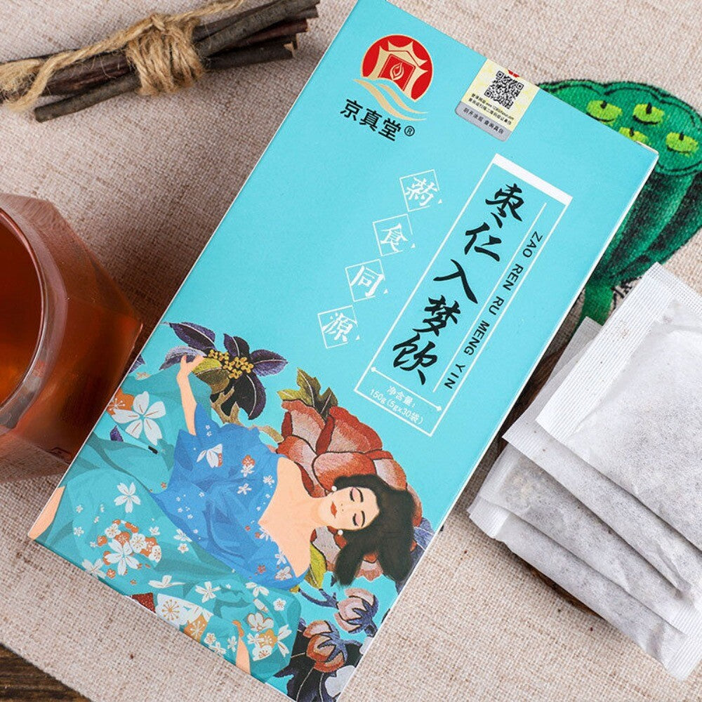 Sour Jujube Seed Herbal Tea with Lily Poria Goji Rose Natural Relaxing Blend