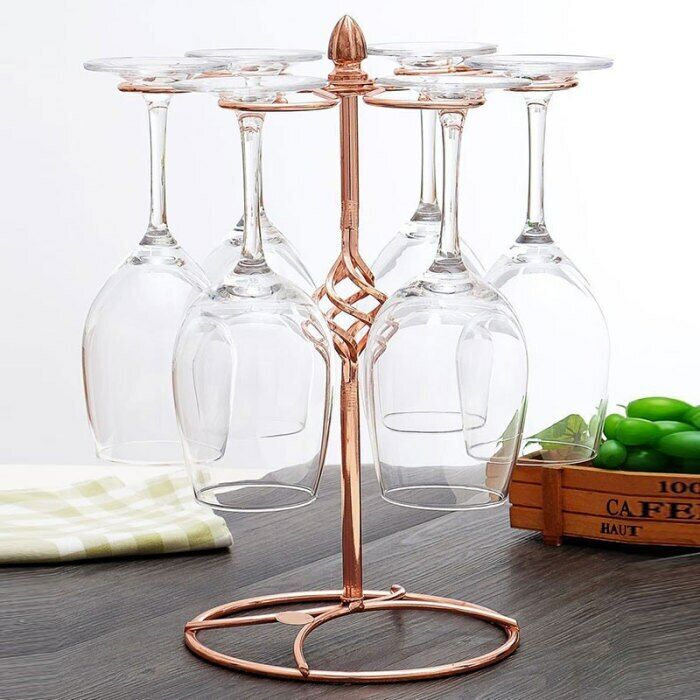 Wine Glass Holder Metal Wine Rack Hanging Bar Stand Bracket Goblet Holder Gift