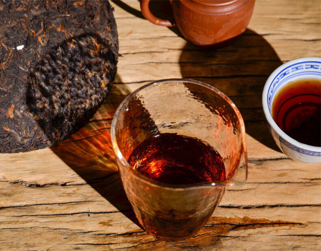 Tea Cake Tea Lao Banzhang Ripe Tea Pu'er Ripe Tea Cake 100g*3 Puerh Tea Ripe
