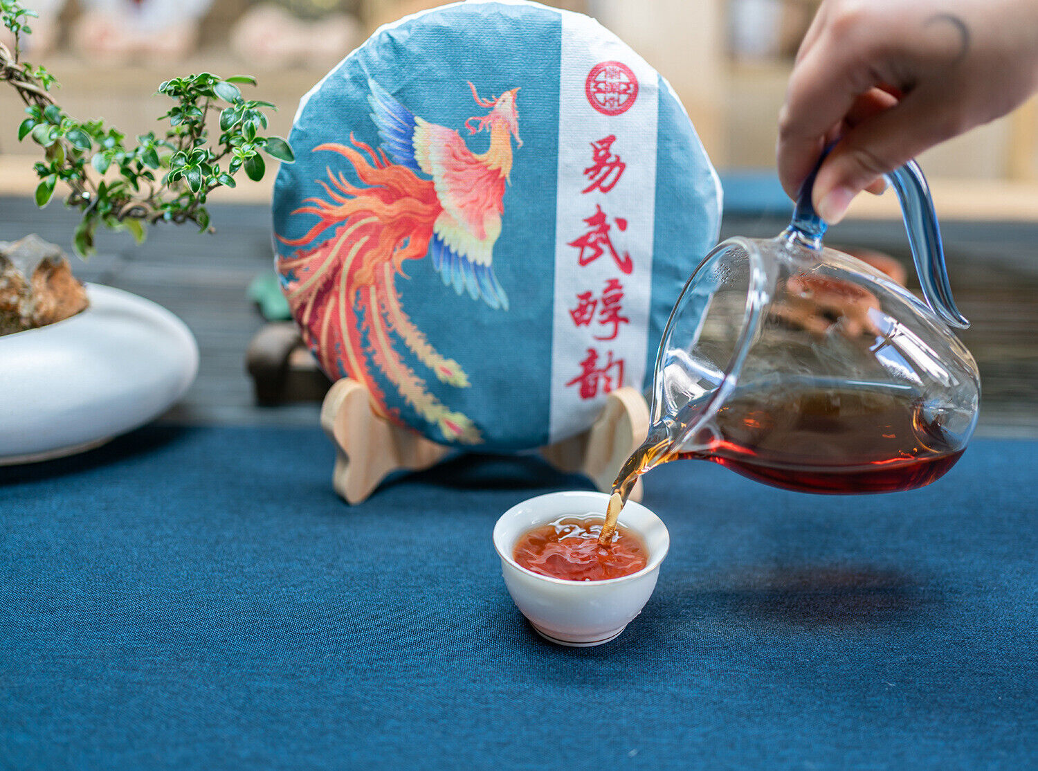 HelloYoung 357G Yunnan Yiwu Mellow Rhythm Pu'er Seven Cakes Ancient Tree Aged Ripe Puer Tea