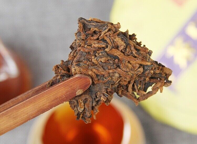 Healthy Qizi Ripe Puerh Tea Cake Golden Single Buds Fermented Tea 357g/12.59oz