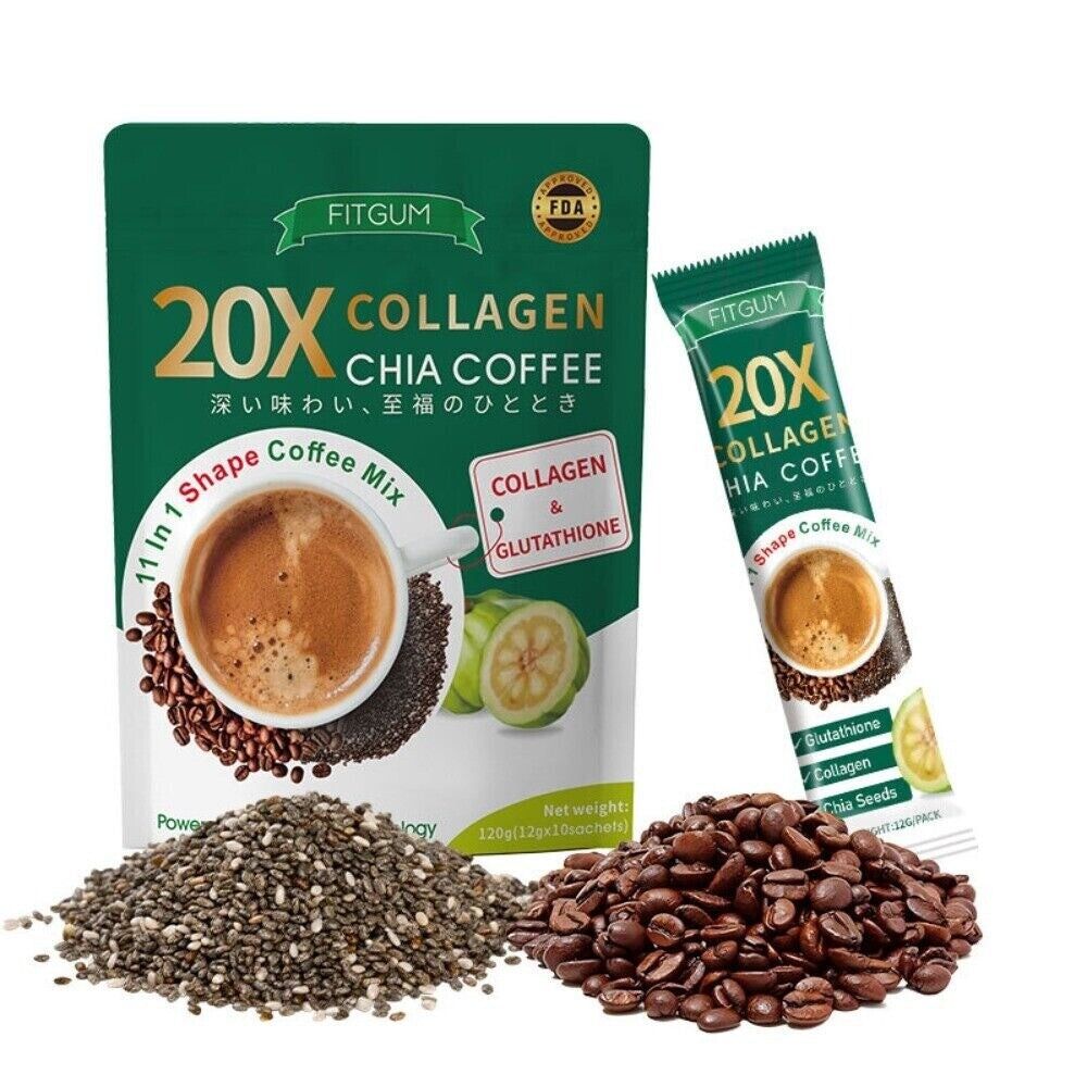 Collagen Protein Chia Seed Coffee Original Superfood Blend Natural 120g Main image