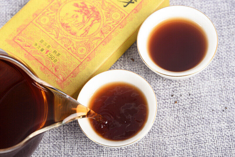 HelloYoung Yunnan Pu'er Ripe Tea Golden Bud Ripe Tea Brick 250g