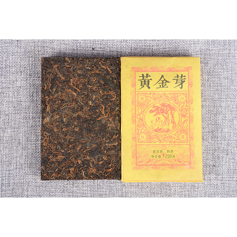 Golden Bud Ripe Brick 250g/8.8oz  Pu'er Tea Ripe Tea  Weight Loss Healthy Drink