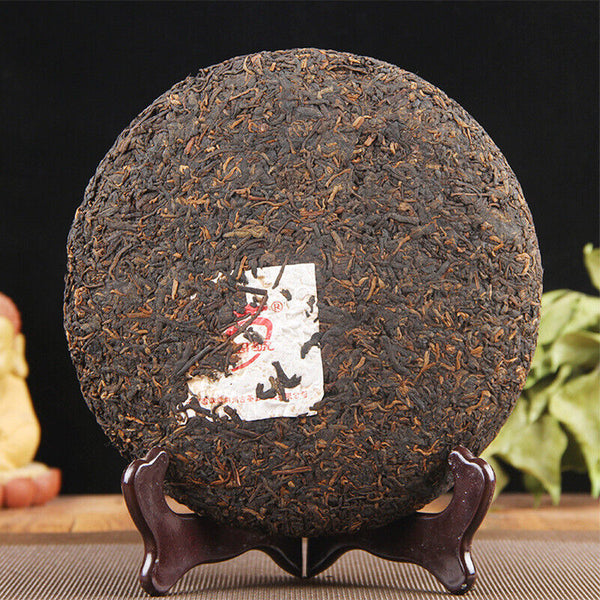 HelloYoung Long Yuan No. Pu'er Ripe Tea Cake Ancient Tree Yunnan Seven Seeds Cake 380g/cake