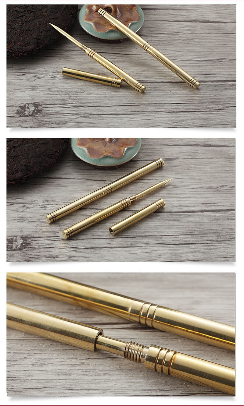 Tea Knife Pu Erh Tea Needle Puer Copper Tea Set Box Accessorie Tool Home Supply