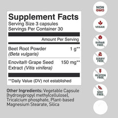 Organic Super Beets Root Capsules 90, 1000mg helps in Brain & Blood