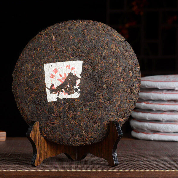 HelloYoung 357g/Cake Yunnan Pu'er Tea Cooked Tea Cake Yunnan Qizi Cake Tea Pure Ingredients