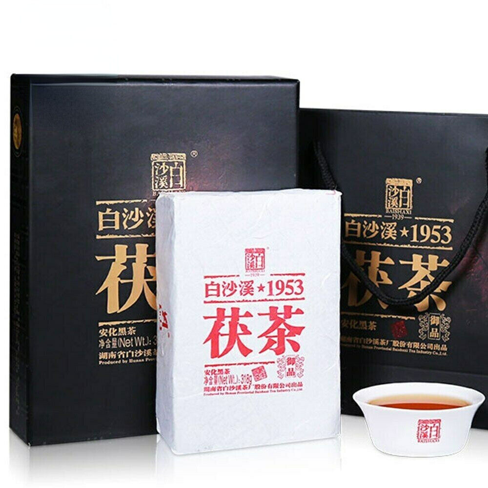 HelloYoung Anhua Baishaxi Yupin Fucha Tea Top-grade Classic 1953 Dark Tea Brick Tea 318g