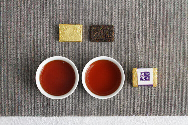 HelloYoung 500g Yunnan Pu-erh Ripe Tea Glutinous Aromatic Mini Square Brick Tea Thin Slices