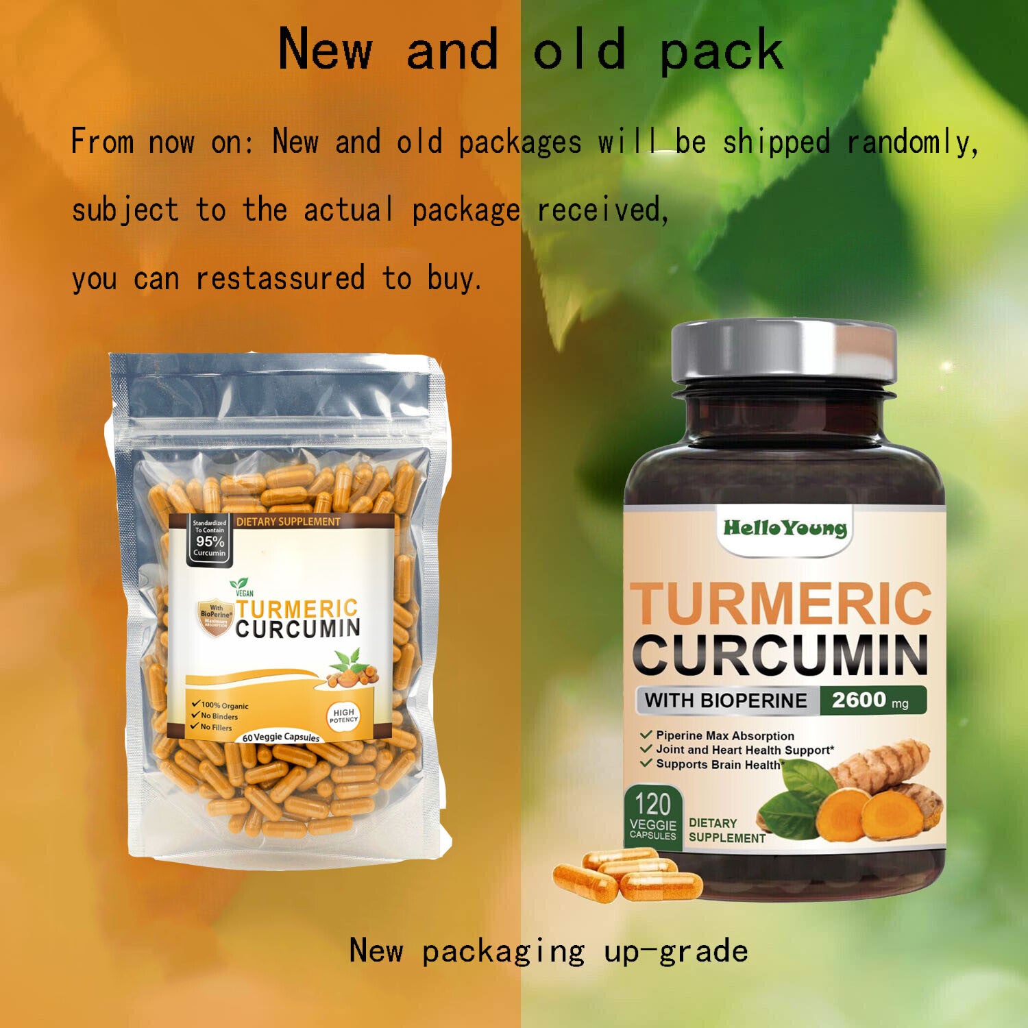 Curcumin Tumeric  Extract Capsules Antioxidant Turmeric Black Pepper 95%